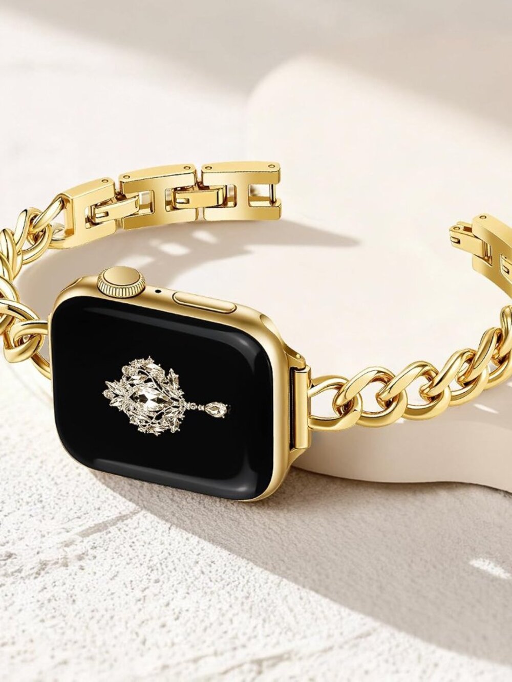 Slim Gold Band for Women Feminine Elegant Compatible with Apple Watch 38/40/41/4 - Picture 6 of 9
